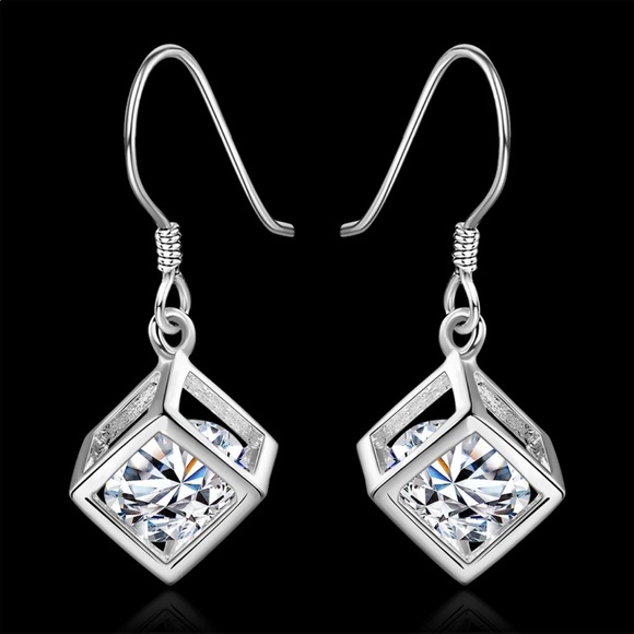 Geometric  Drop Earrings Zircon Earrings New - Picture 4 of 6